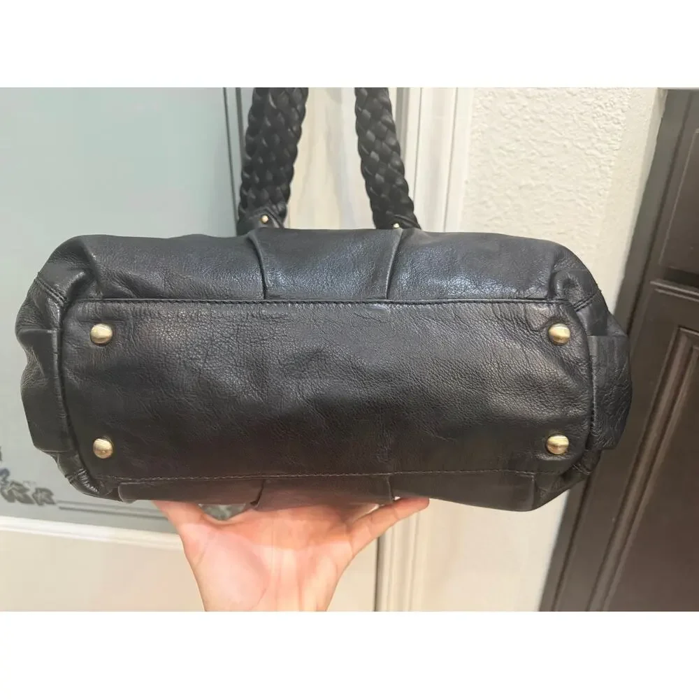 Vintage Michael Michael Kors Black Leather Hobo Shoulder Bag